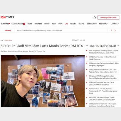 5 Buku Ini Jadi Viral dan Laris Manis Berkat RM BTS