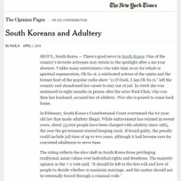 South Koreans and Adultery