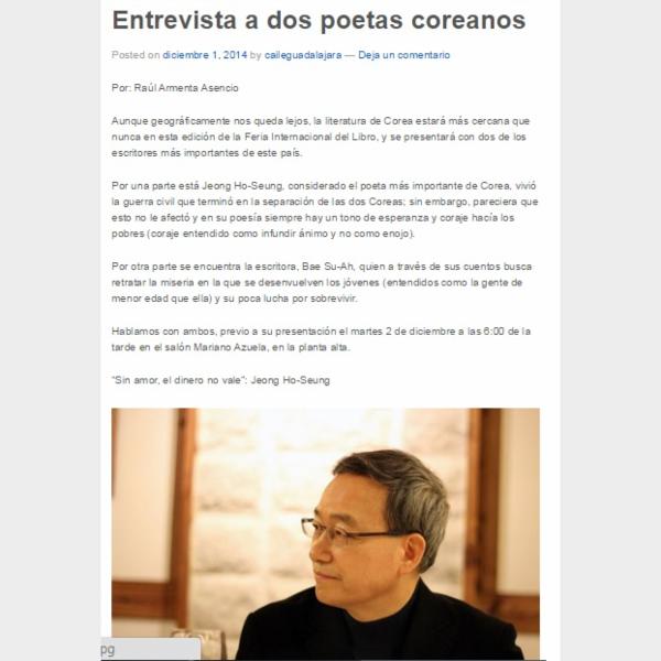 Entrevista a dos poetas coreanos