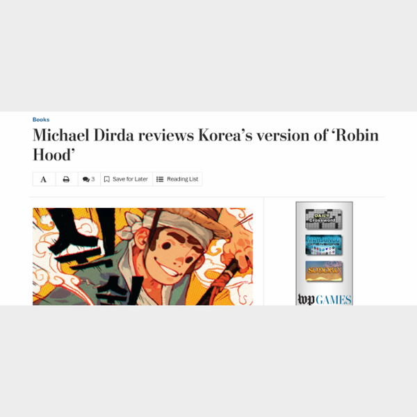 Michael Dirda reviews Korea’s version of ‘Robin Hood’