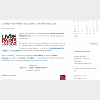 La librairie Le Phénix au Salon du Livre de Paris 2016