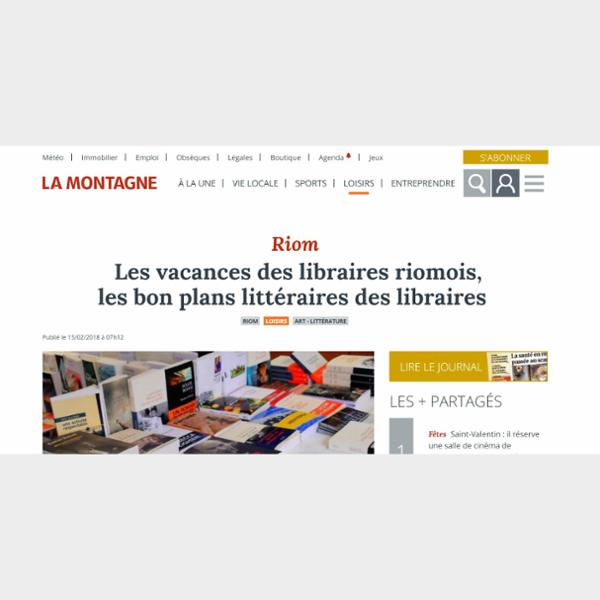 Les vacances des libraires riomois, les bon plans littéraires des libraires