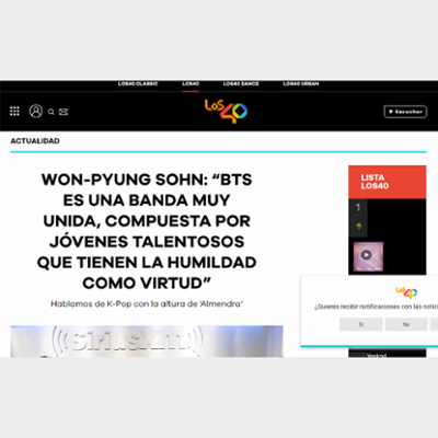 WON-PYUNG SOHN: “BTS ES UNA BANDA MUY UNIDA, COMPUESTA POR JÓVENES TALENTOSOS QUE TIENEN LA HUMILDAD COMO VIRTUD”