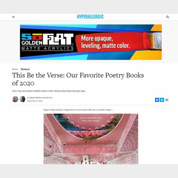 This Be the Verse: Our Favorite Poetry Books of 2020